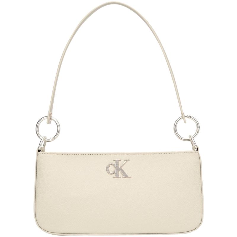 

Calvin Klein Fashion Classic Minimalist Metal Letter Zipper Mixed Material Shoulder Bag Medium Women bags Milk-White DH3237-67U Basic Set (Bag)