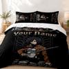 Attack on Titan Custom Name 3pc set Perfect for bedroom use Comfortable bedding set includes a duvet cover and two pillowcases Ideal birthday or Chris