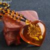 Retro Amber Pendant Necklace For Men And Women Long Pendant Sweater Chain Mother's Day Gift  Retro Amber Necklace