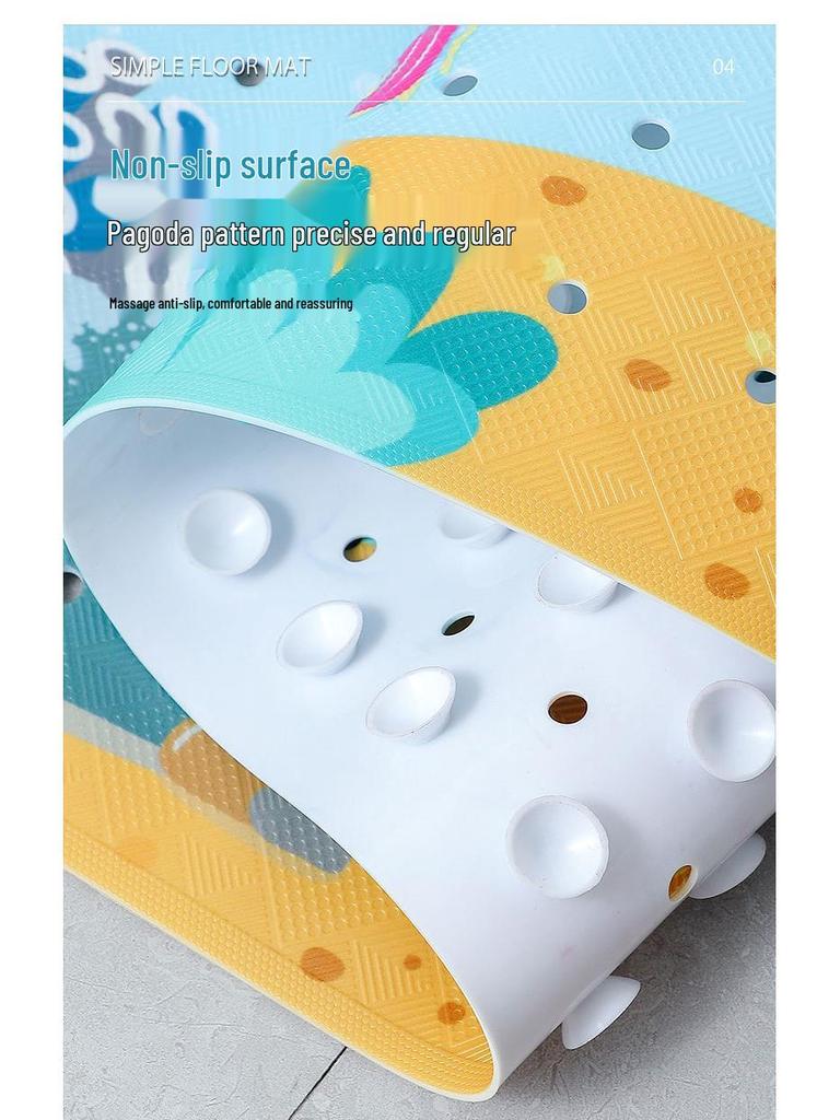 PVC Cartoon Non-Slip Bathtub Mat for Kids - Creative Bathroom Floor Mat