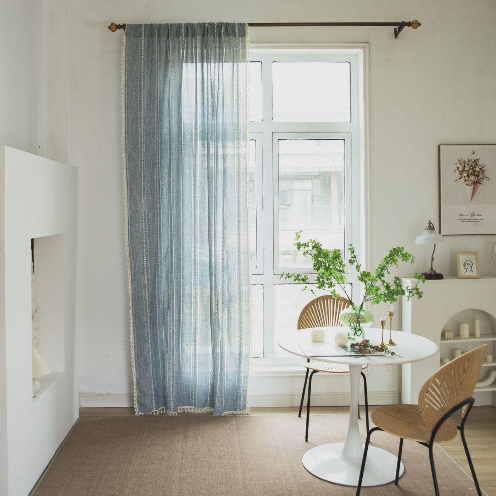 

1pcs Bohemian-Style Fringed Sheer Curtains 60*90cm