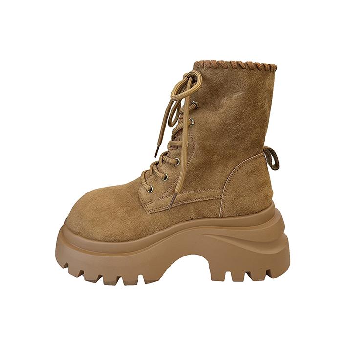 

Замшевые ботильоны на квадратном каблуке, осенние новинки, круглый носок, шнуровка спереди, боковая молния, мягкая подошва, противоскользящие, износостойкие, короткие ботильоны 35