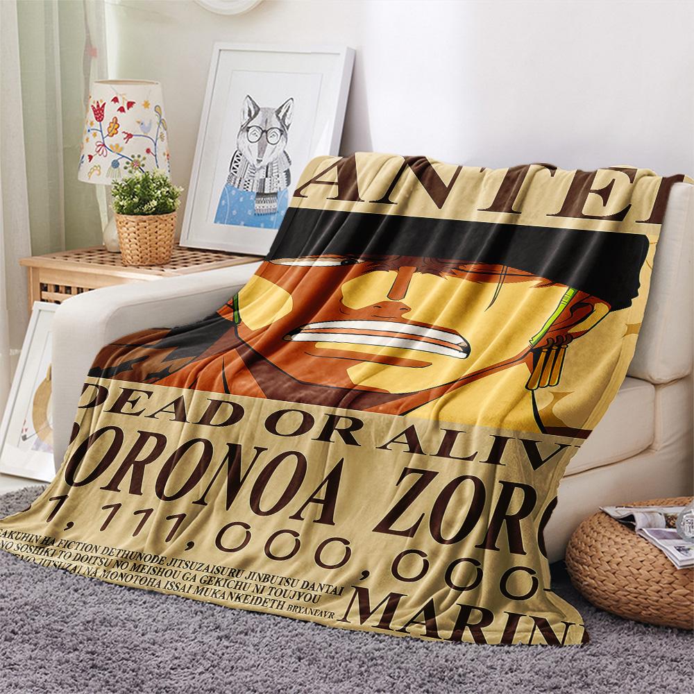 1PC Roronoa Zoro Patterned Flannel Blanket Suitable For All Seasons For Home Decor Warmth And Comfort Gifts Holiday Present