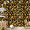 Golden Hibiscus Ochre Wallpaper, Ochre Background for Living Room and Bedroom 50x1000