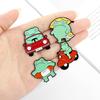 Creative Cute Frog Series Animal Brooch Stylish Mini Car And Swim Ring Design For Fashionable Accessories