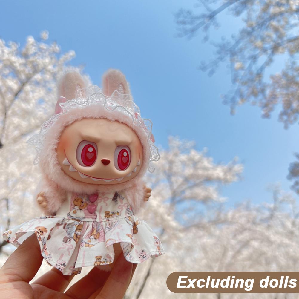 For 17cm Labubu Doll Clothes Lolita Dress Doll Clothes Color Match Dresses Dolls Accessories Cute Decoration Little Clothes