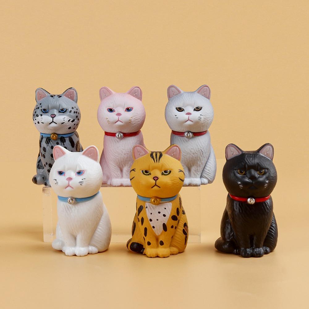 Small Bell Sitting Cat Figure Toy Mini Mini Cat Ornament Simulated Cat Model Doll  Girls Gifts