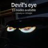 Devil's Eye Car Rear Window LED Light, 11 Modes (1 Steady+10 Flash), ,Universal Vehicle Warning Light Sticker Accessories