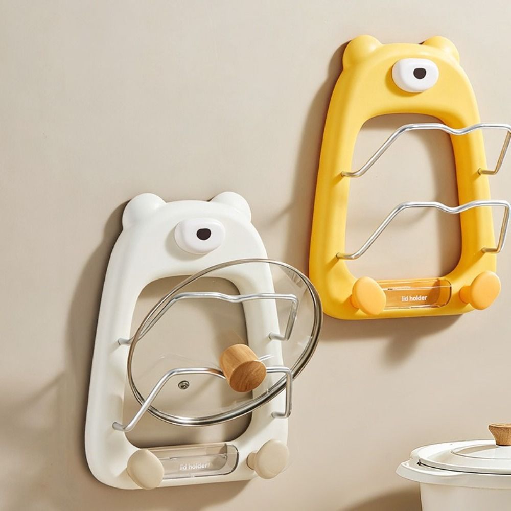 Practical Suction Cup Pot Lid Holder Wall Mounted Multi-Layer Pan Cover Storage Holder Punch-Free Pot Lid Rack