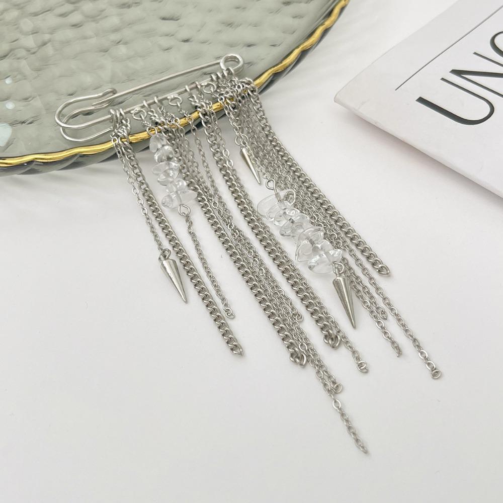 Heart-shaped Pendant Trouser Chain Detachable Tassel Trouser Leg Decorative Brooch Button Tightener Adjustable Fixed Clothes Pin