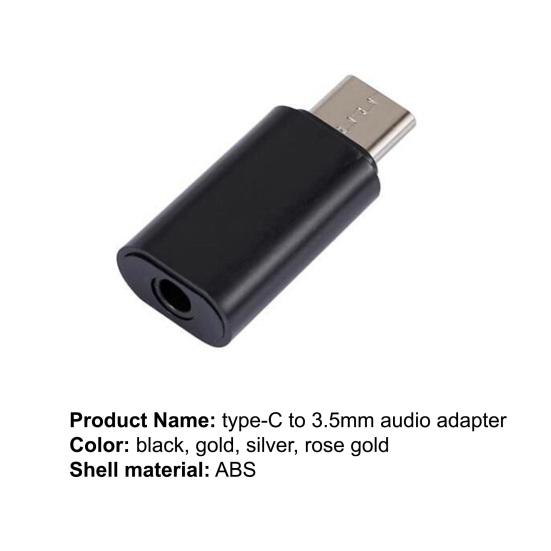 Adapter Portable Plug Type C to Play Mini 3.5mm Headphone Jack Audio Stereo