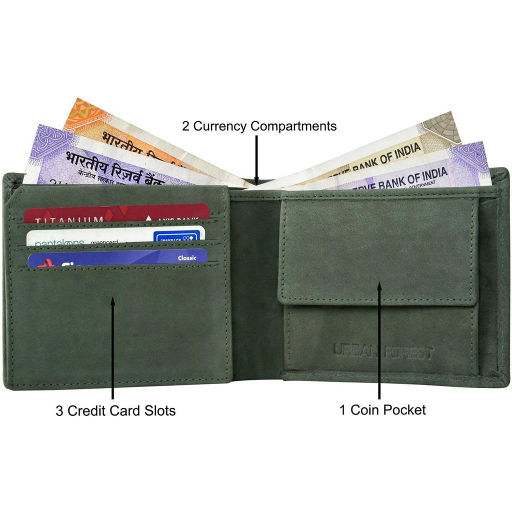 Men Casual Genuine Leather RFID Wallet - Regular Size  (6 Card Slots) Men Wallet