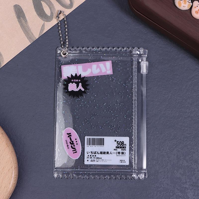 1Pc 3Inch Transparent Candy Bag Kpop Card Sleeves With Zipper Pvc Photocard Holder Props Badge Card Films Game Cards Protector