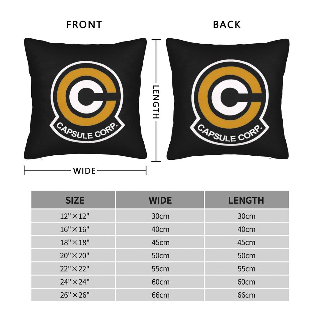 Anime Capsule Corp Dbz Throw Pillow Cover Polyester Cushions For Sofa Manga Awesome Pillowcase
