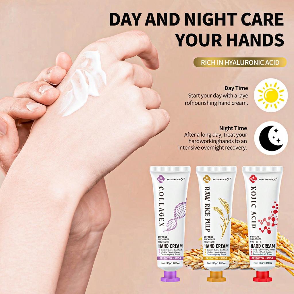 1/2pcs Nourishing And Moisturizing Hand Cream, Anti-Wrinkle And Whitening Hand Cream, Kojic Acid/Col
