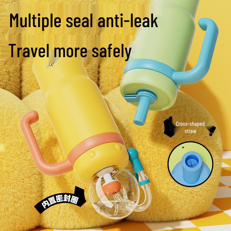 Whale Thermos Straw Cup for Kids - Fun and Easy Drinking for Home and Kindergarten