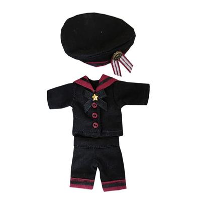 Rakulifey Obitsu 11 Doll Outfit Set (Black) - Includes a Sailor Uniform, Long Sleeve Shirt, and Shorts (OB11 Size) for Obitsu Dolls (11cm) - Includes