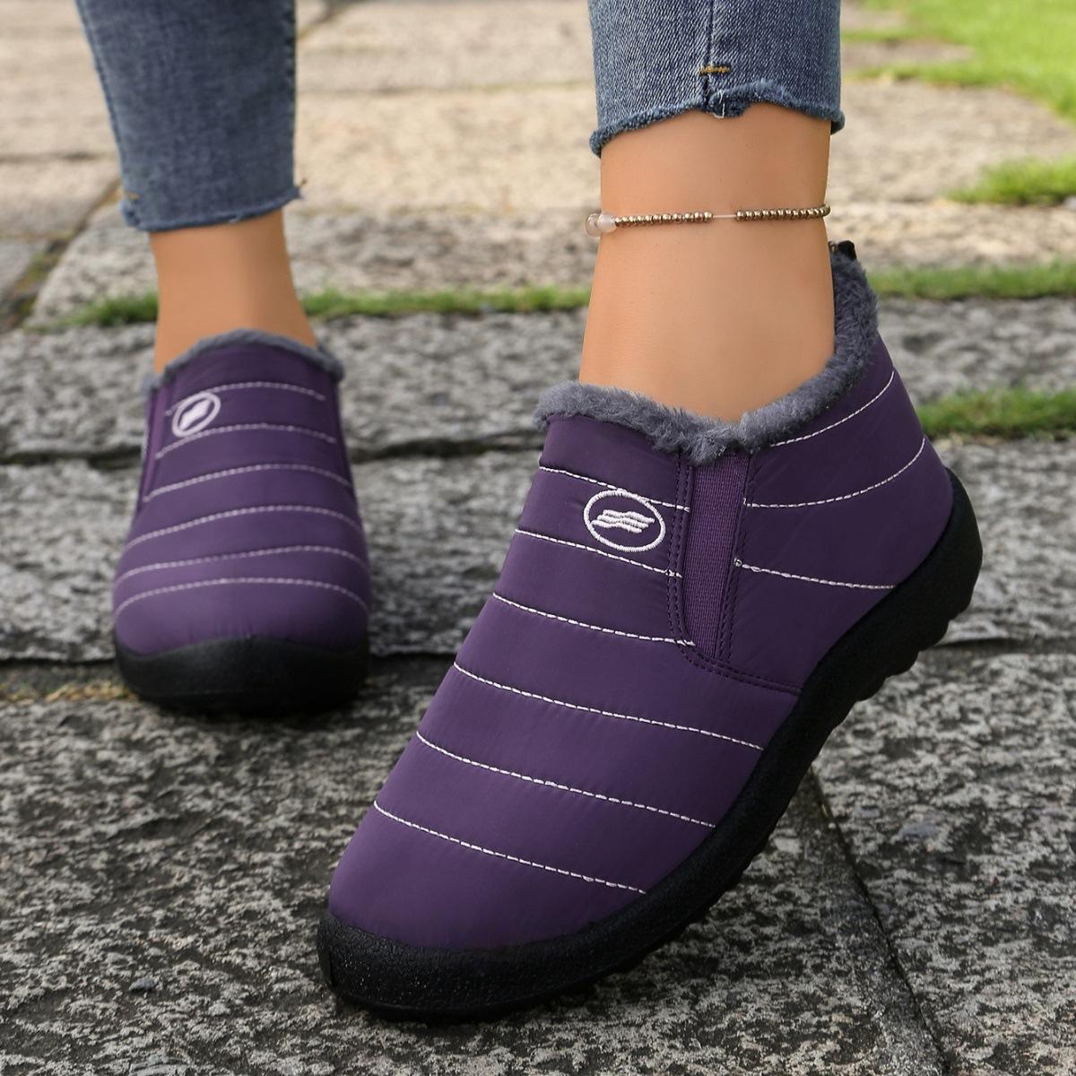 

Shoes Women s cotton shoes Snow boots Warm and lightweight women s boots Fleece thickened short boots One-pedal cotton boots 41