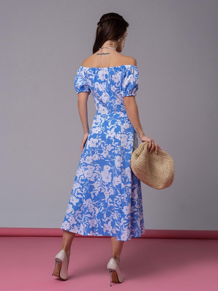 Robe fleurie à épaules dénudées ISSA Plus