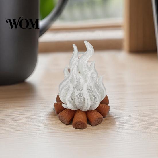 Exquisite Hand Carved Ornaments 3D Printed Glow in The Dark Campfire Ornament, Centerpiece, Firewood Lamp, Versatile Tabletop Ornament Decor Creative