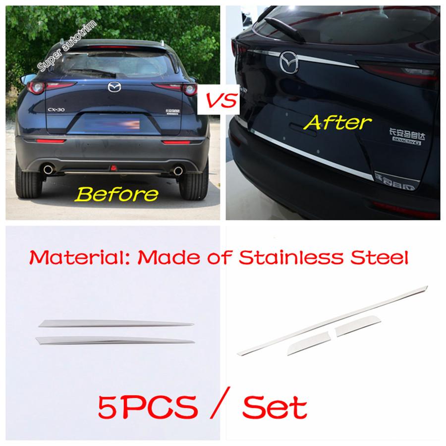 Lapetus Auto Rear Trunk Accent Cover Tail Gate Mouding Trim Back Boot Door Strip Sticker For Mazda CX-30  - 2025 Accessories
