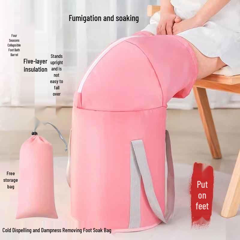 Portable Over-Knee Foldable Foot Bath: Insulated Deep Foot Soak Basin for Home Fumigation