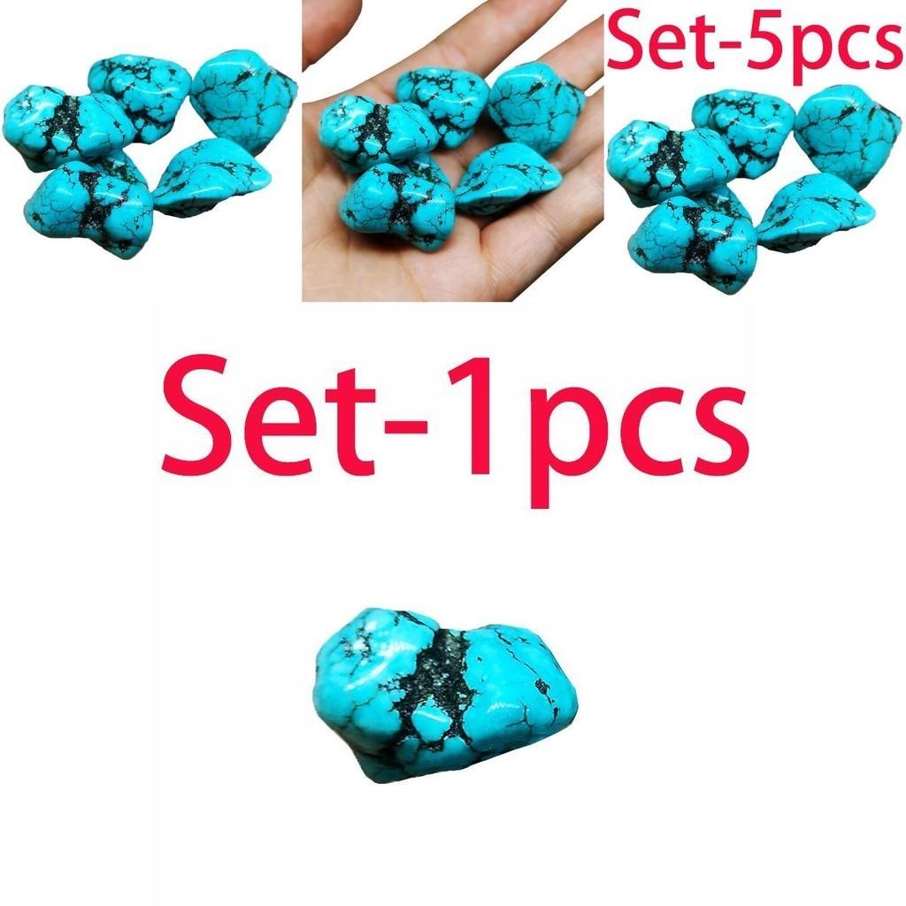 Charming Natural Turquoise Tumbled Crystals Set Of 5 For Unique Gifts And Decor