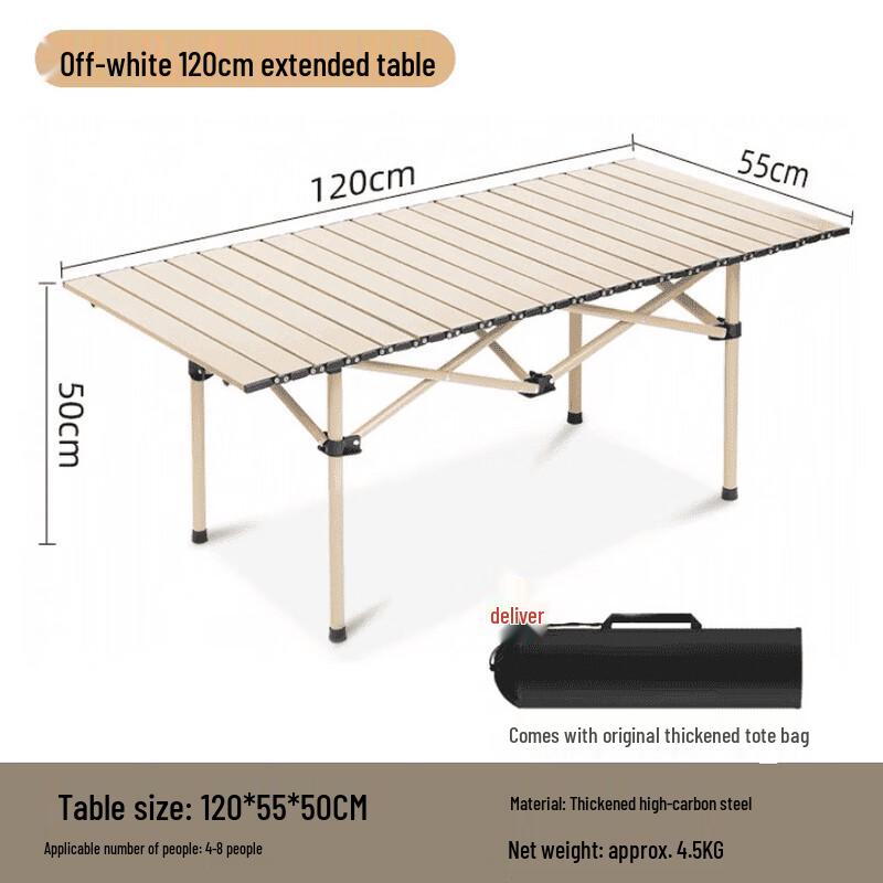 ZISIZ Outdoor Roll-Up Camping Table with Backrest Chair