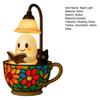 Reading Ghost Cat Night Light Halloween Black Cat White Ghost Cup Lamp Home Bedroom Kids Room Decoration Book Lovers Gift