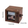 Portable Wooden Hand Cranked Music Box Featuring 16 Photo Rotation and Glowing Light for Wedding Event