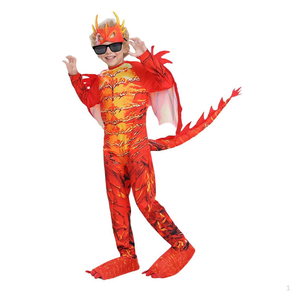 Boys Dragon Costume Set Accessories Multifunctional for Carnival with Wings