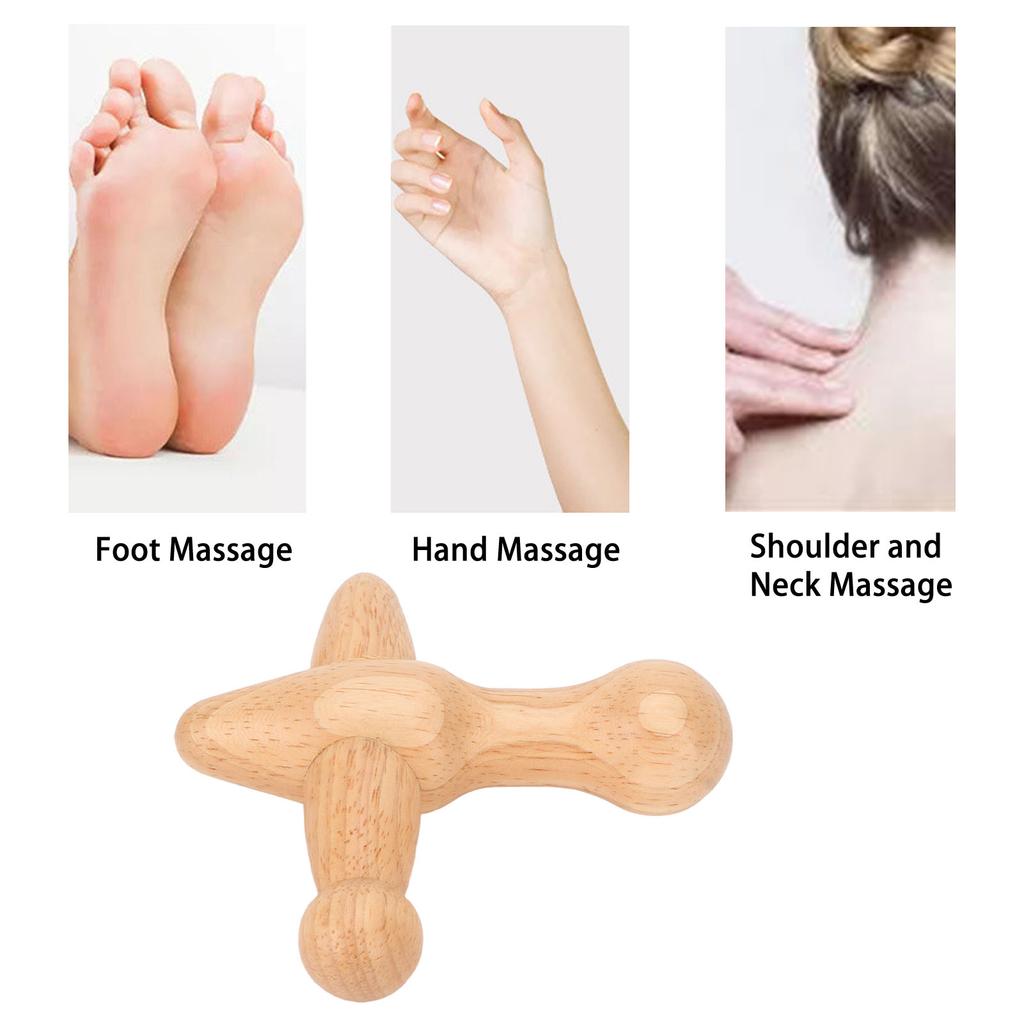 Pressure Point Massager Tool Shaped Boost Metabolism Lymphatic Drainage Relaxes Muscles Wooden Massage Tool