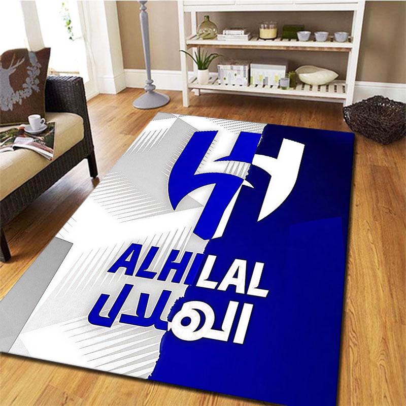 Tappeto Al-Hilal Saudi FC per Soggiorno Camera da Letto Casa Decorazione Divano, Tappetino Antiscivolo per Giochi Bambini