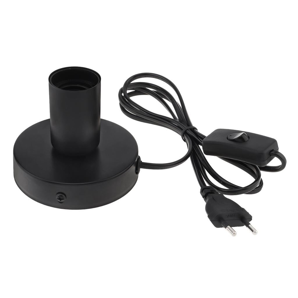 Polished Metal Desktop Lamp Base E26 E27 Bulb Holder Heavy Duty On Off Switch Replacement Secure Fit