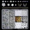 Shimmer Jelly Rhinestones Mixed Bowknot Nail Art Decorations Hot 3D Nail Charms  for Nail Art