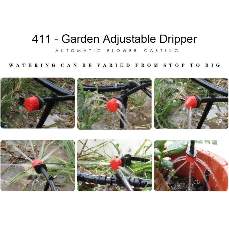 50-500 STÜCKE 1/4'' Widerhaken Rote Verstellbare Düsen Gartenbewässerung Bewässerung Sprinkler Waschbarer Emitter 0-80L/H für Hof Gewächshaus