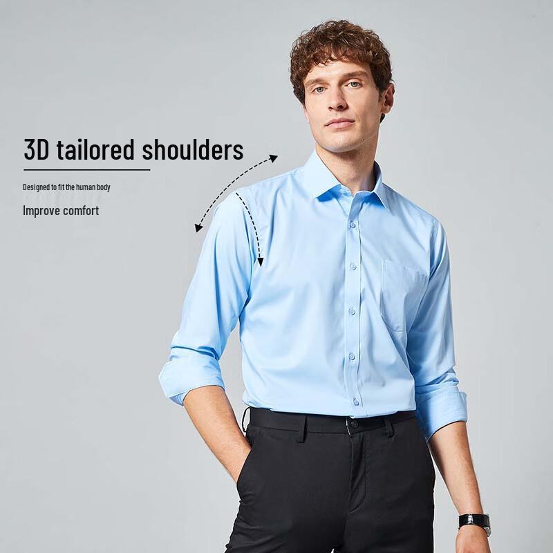 ROMON Men s Business Casual Long-Sleeve Shirt 42