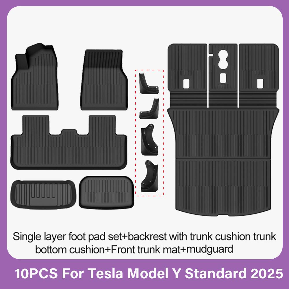 TPE Floor Mats For Tesla New Model Y Standard 2025 2026 Waterproof Luggage All Weather Full Set Mat Foot Pads Model Y Trunk Mats