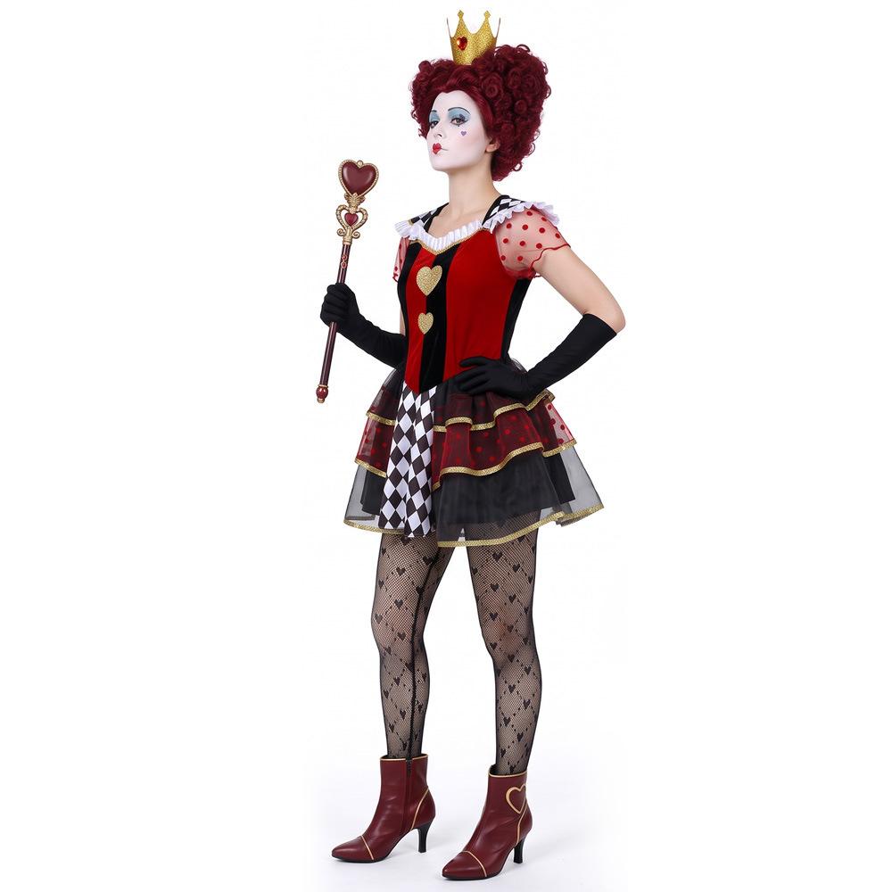 Alice in Wonderland Queen of Hearts Cosplay Halloween Short Skirt Costume