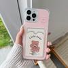 Cute Bear Printed Soft TPU Clear Shockproof Casing Protective Cover Transparent Full Back Case