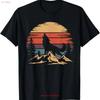 Wolf Berg T-Shirt Retro Wildtiere Heulend Natur für Papa Vintage Gewaschen Gedehnt Herren Leicht Weich Stilvoll