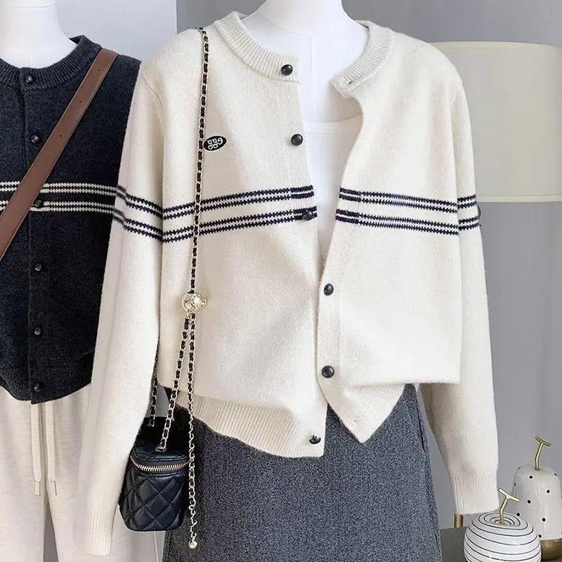 Suéteres Casaco Cardigã para Mulheres Outono Inverno Tamanho Grande Vintage Solto Manga Longa Tricô Cardigã Suéteres Jaqueta