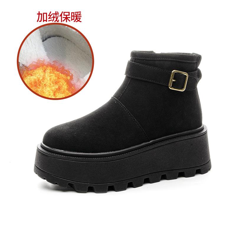 

Autumn and winter new snow boots slope heel matte high-top shoes women s shoes platform casual cotton shoes versatile students 40