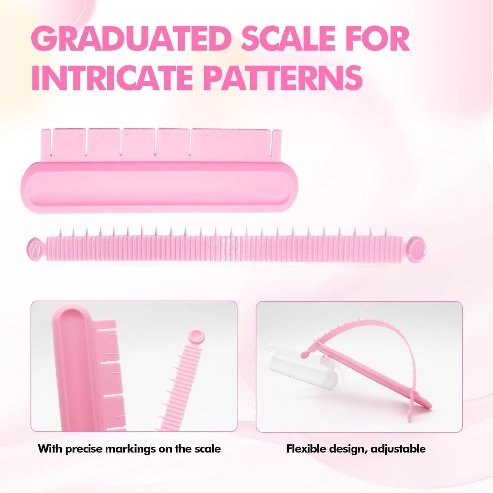 Flip Cake Arc Ruler Adjustable Baking Measuring Tool with Graduated Scale Cake Framing Aid for Decorating Marking Swags Garland