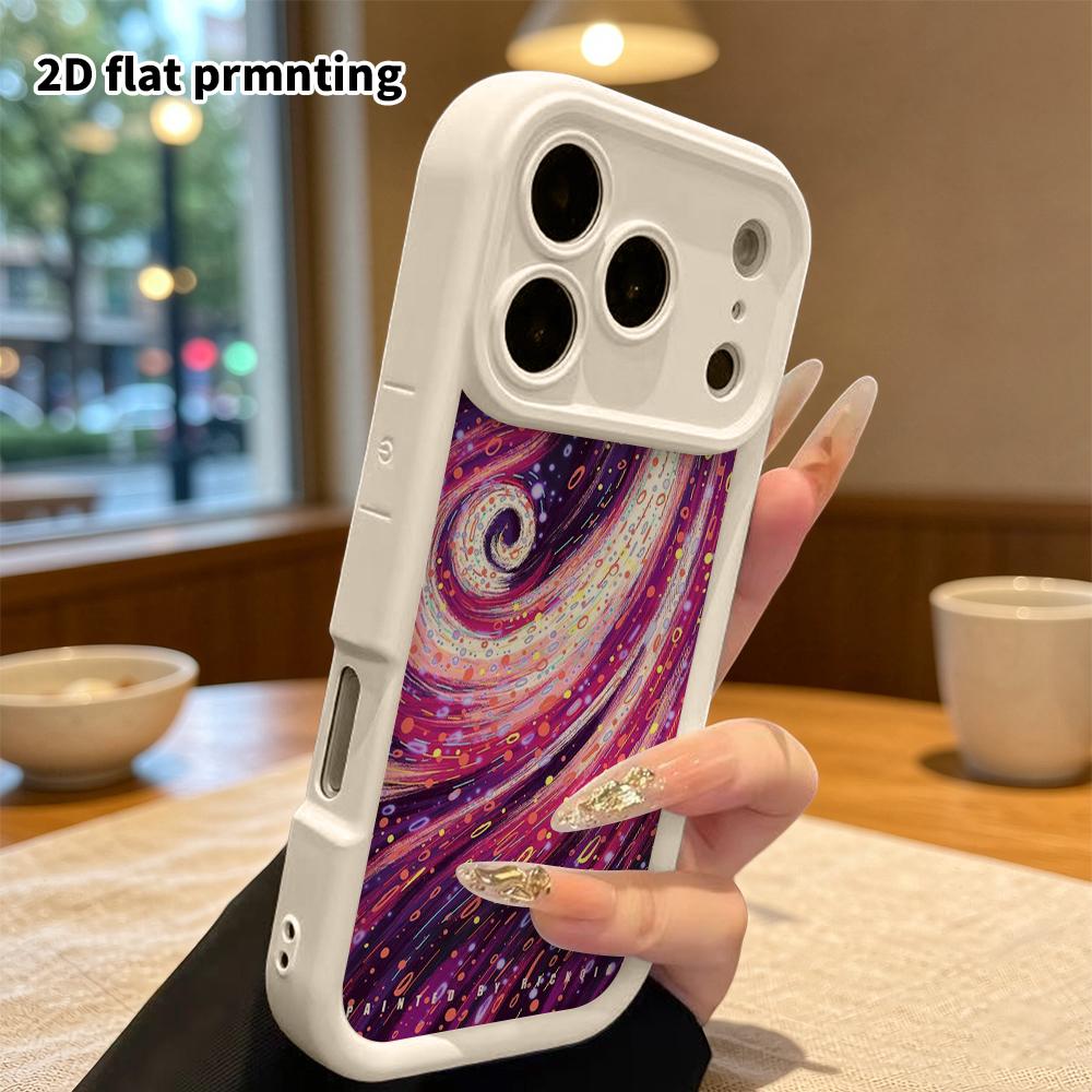 Phone Case: 2D Flat, Fits iPhone 18, 17, 16, 15, 14, 13 Pro, Colorful Swirl, Perfect Christmas and Halloween Holiday Gift