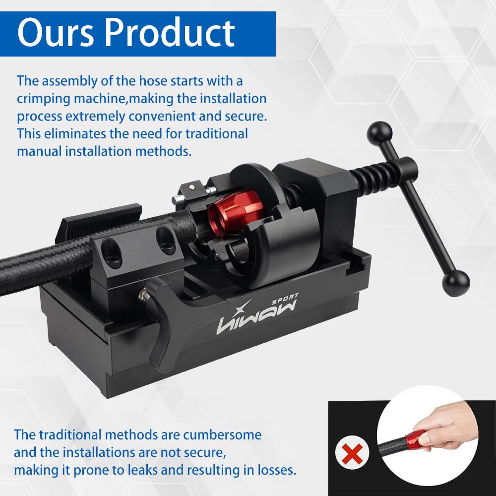 Kraftstoffleitungsanschlüsse Installationswerkzeugsatz, Aluminiumlegierung Drehbare Kraftstoffschlauchverbindungs-Halterung Für AN4 AN6 AN8 AN10 AN12 Anschluss