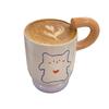 JUSTINLAU Ceramic Mug Valentine's Day Gifts Breakfast Coffee Milk Oat Cup Creative Couple Cup with Handle Home/Office Water Cups