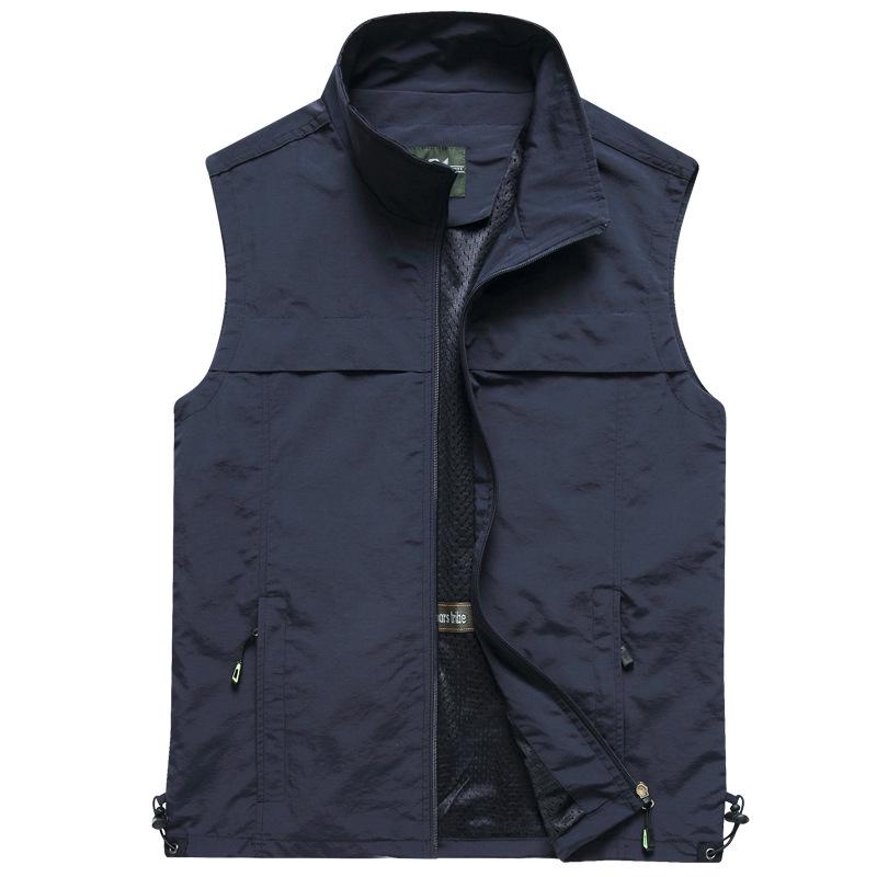 Men's Plus Size 2026 Summer Outdoor Thin Mesh Vest with Multi-Pockets