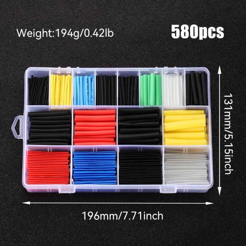 560/580/800 PCS Heat Shrink Tubings 2:1,Wire Cable Wrap Assortment Tube Sets Electric Insulation Heat Shrink Tube Kit (6 Colors)