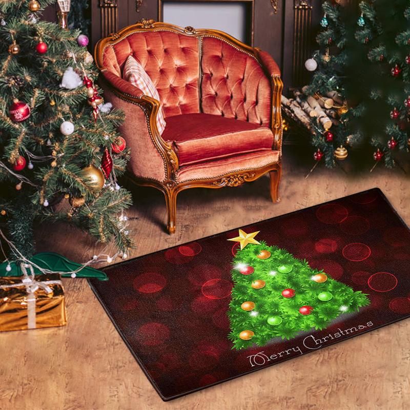 Creative Christmas Floor Mat for Washing the Front Yard Path Floor Mat, Entryway Wall Rug for Home Decoration